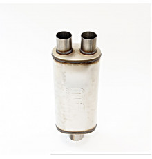 Глушитель Magnaflow style выхода Y63мм*2-76мм длина 455мм (вынос-вынос-центр)